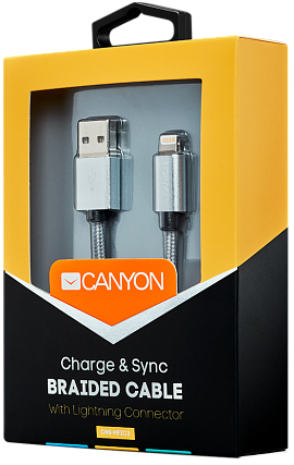 Canyon CNS-MFIC3DG USB - Lightning MFI (темно-серый)